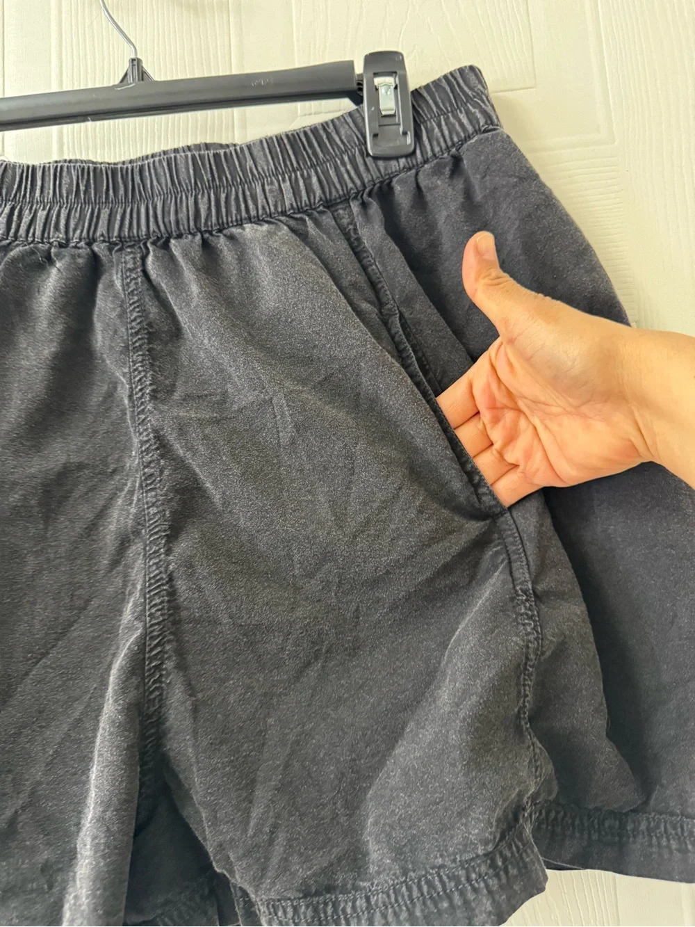Free People Black Elastic-Waist Athletic Shorts